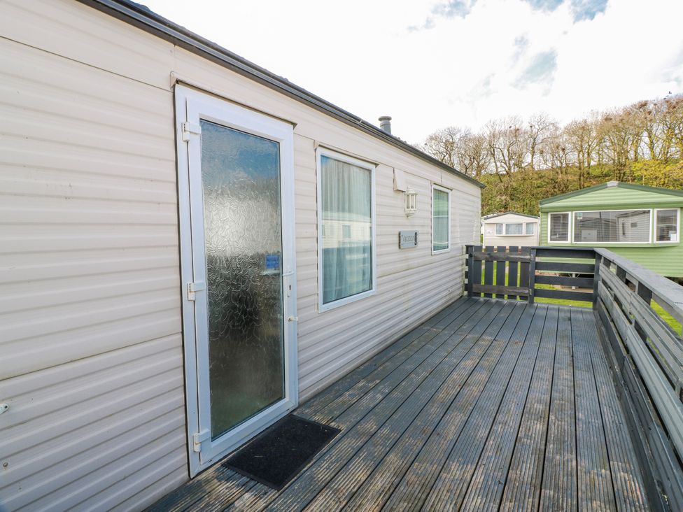 An outdoor area with a door and window at WigBay Holiday Park - Holiday Accommodation 16774, Stranraer