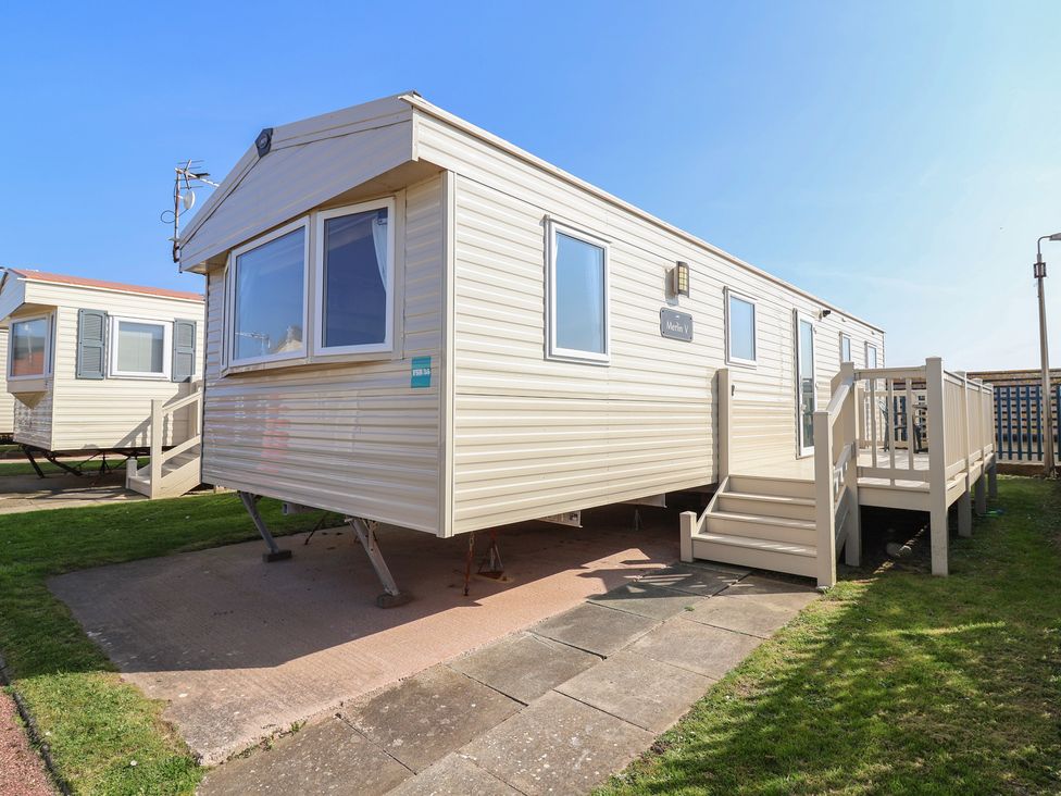 A mobile home with steps and windows at Golden Sands Kinmel Bay - 20528 Rhyl