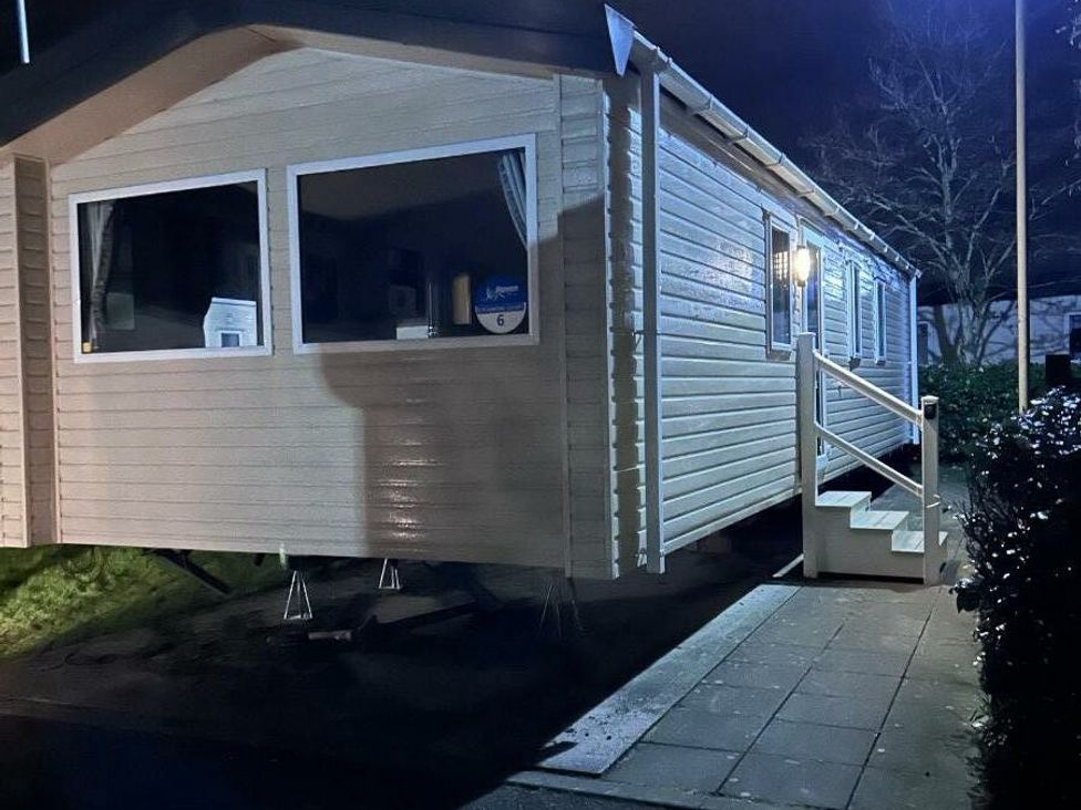 a mobile home with steps leading up at Cala Gran Holiday Park - Holiday Accommodation 21106, Fleetwood