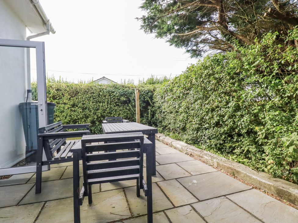 An outdoor area with furniture at Hillbre in Trevone