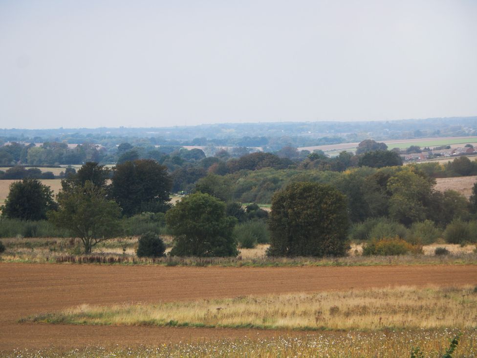 A view of fields and trees in the countryside at Walmer Court Farmhouse in Deal
