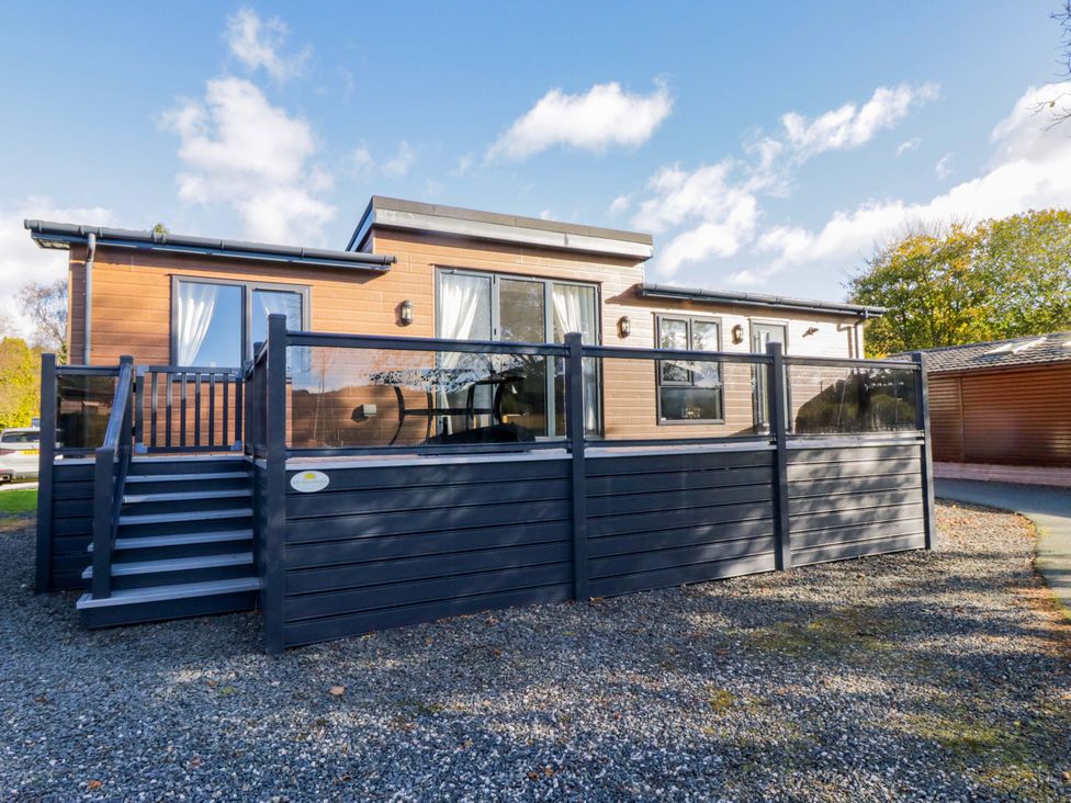 An outdoor area with a deck and steps at 7 Lake View, Lake View 7, White Cross Bay near Windermere