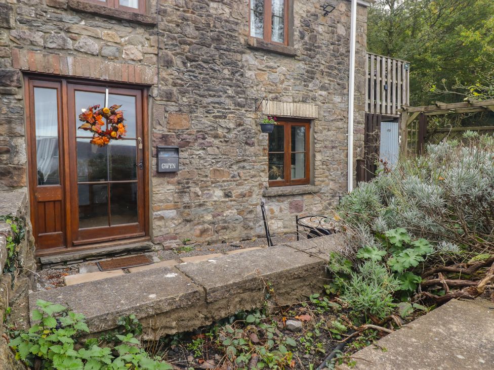 An entrance with a door and window at Gwyn Studio in Aberdare