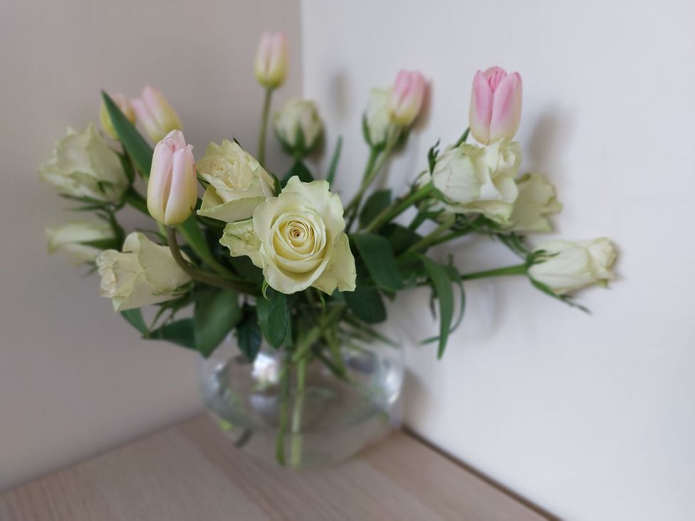 A bouquet of flowers in a vase at The Coach House- Canonbie