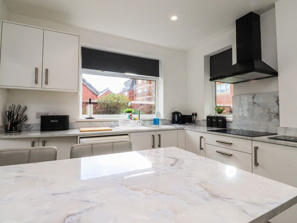 A kitchen with a countertop and sink at Beach Side Bungalow in Lytham St. Annes