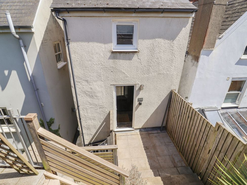 An outdoor area with stairs and a view of a house at Avocet in Lyme Regis