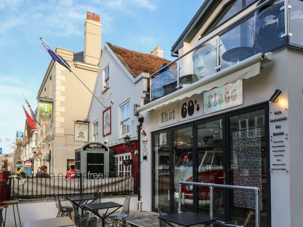An outdoor area of a restaurant in Cowes