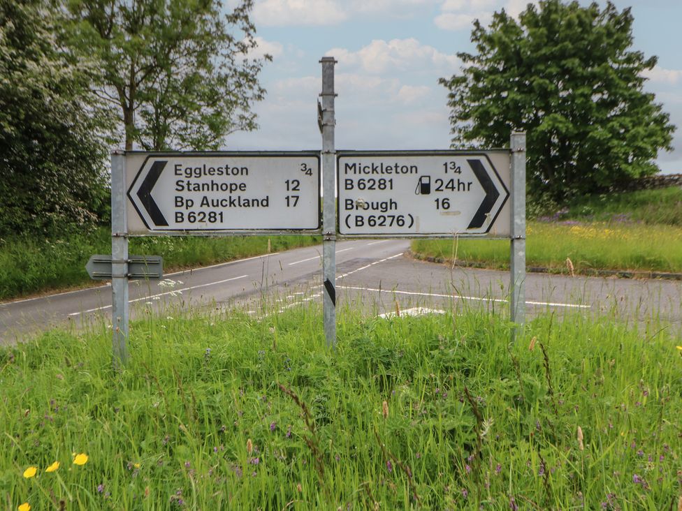 Road signs indicating directions to various locations at Daleholme, Barnard Castle