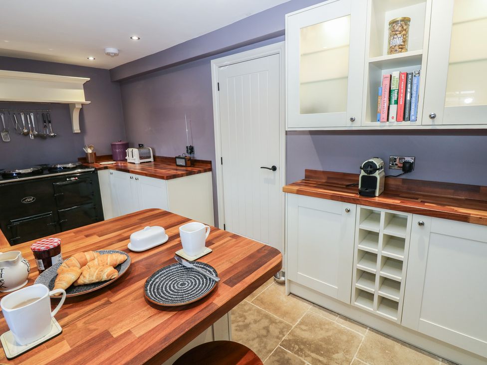 A kitchen with a countertop and various appliances at Daleholme in Mickleton, Teesdale