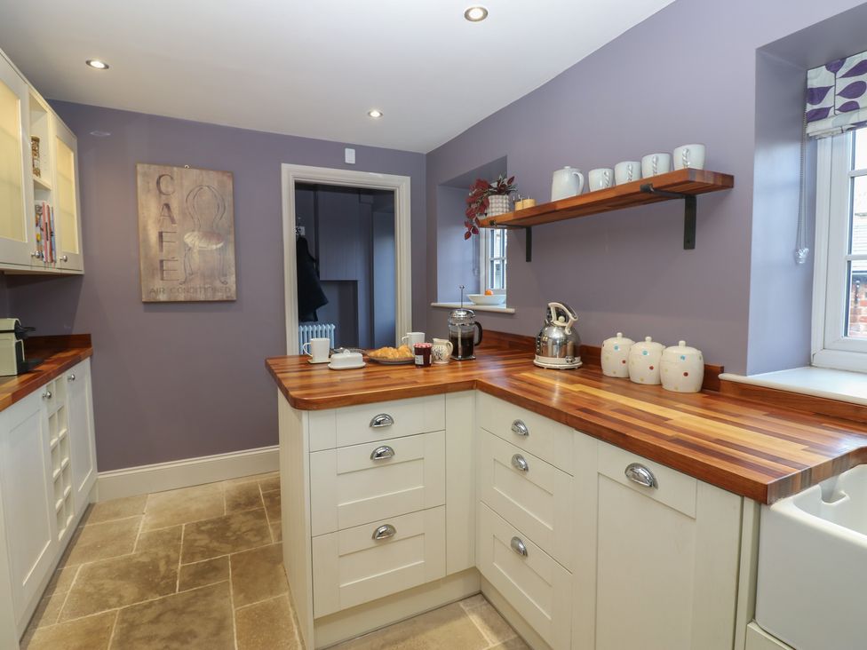A kitchen with a countertop and appliances at Daleholme in Mickleton, Teesdale