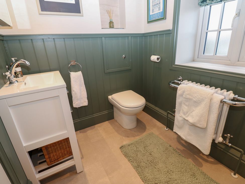 A bathroom with a sink and toilet at Daleholme in Mickleton, Teesdale