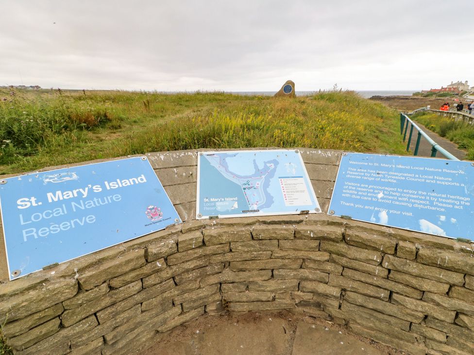 Signs at St. Mary's Island Local Nature Reserve in North Shields