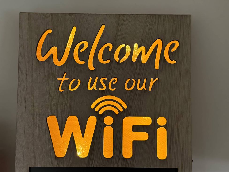 A WiFi welcome sign at an unspecified location
