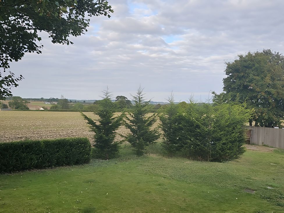 A garden with trees and a field view at Rutland Apartment