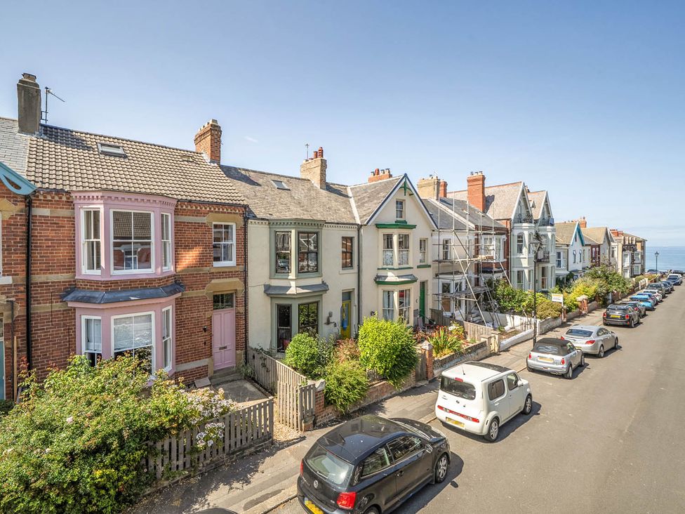 A row of houses along the street at Victorian Beach House in Saltburn-By-The-Sea