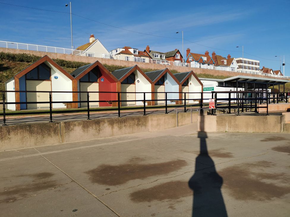 Beach huts along the promenade at 311 Bridlington