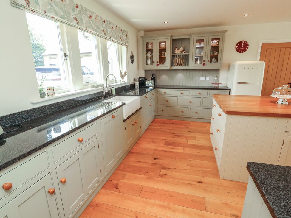 A kitchen with a sink and countertop at Thimble Hill Near Armathwaite