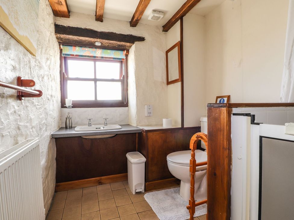 A bathroom with a sink and toilet at Ty Felin in Newport