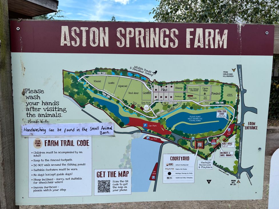 A map of Aston Springs Farm showing layout and trail information