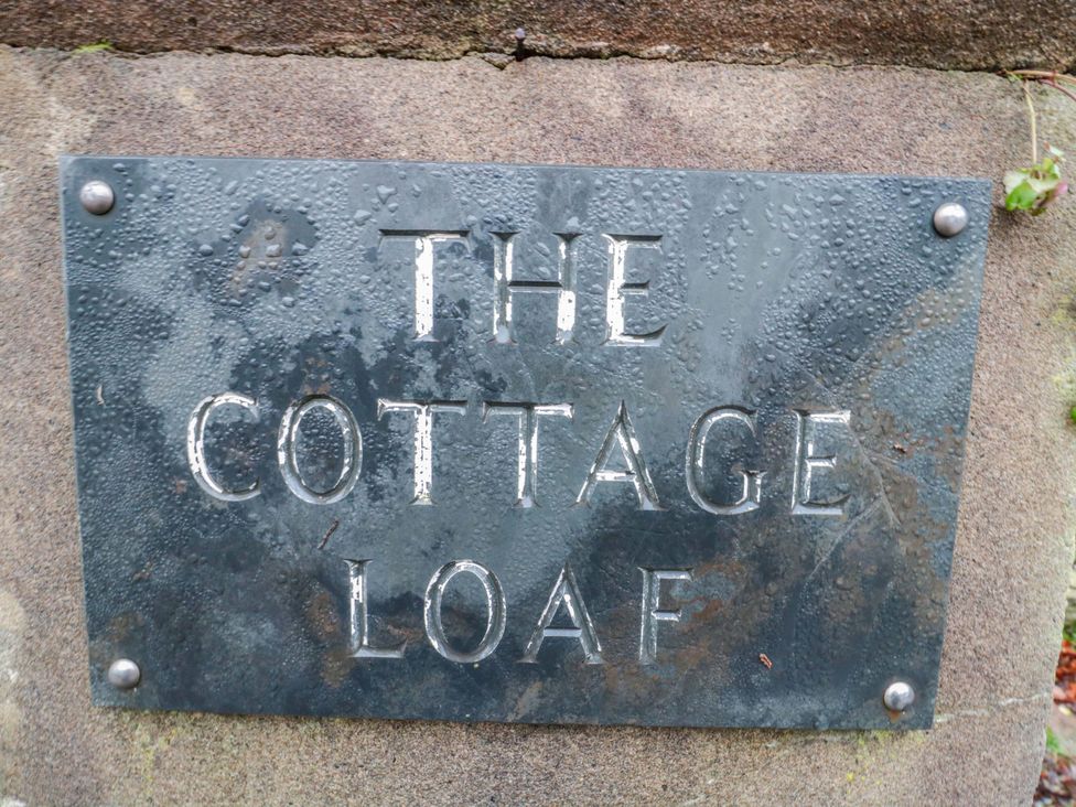 A plaque with 'The Cottage Loaf' at Stones Bakery in Wedmore