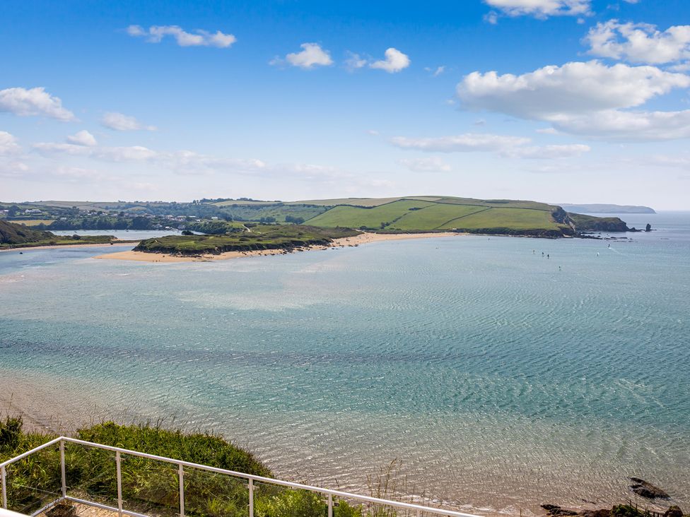 A seascape with hills and beach at 6 Avon Quillet Bigbury-On-Sea