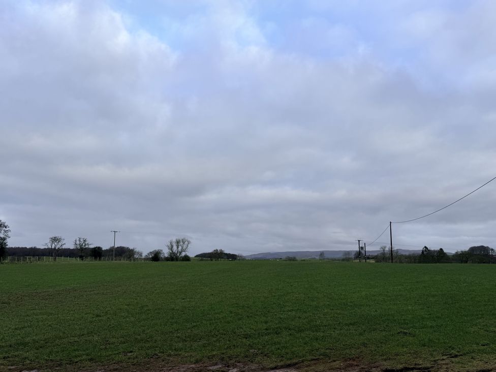 A field with grass and trees under a cloudy sky at The Barn in Wigglesworth near Settle
