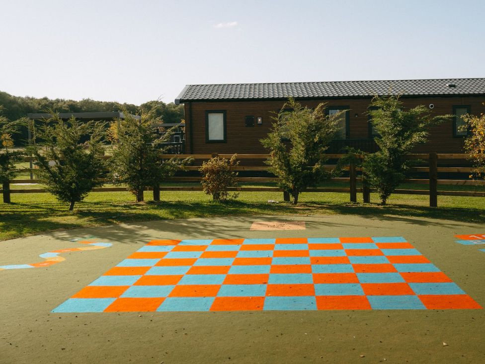 A checkerboard pattern in an outdoor area at Rosedale in Great Ayton