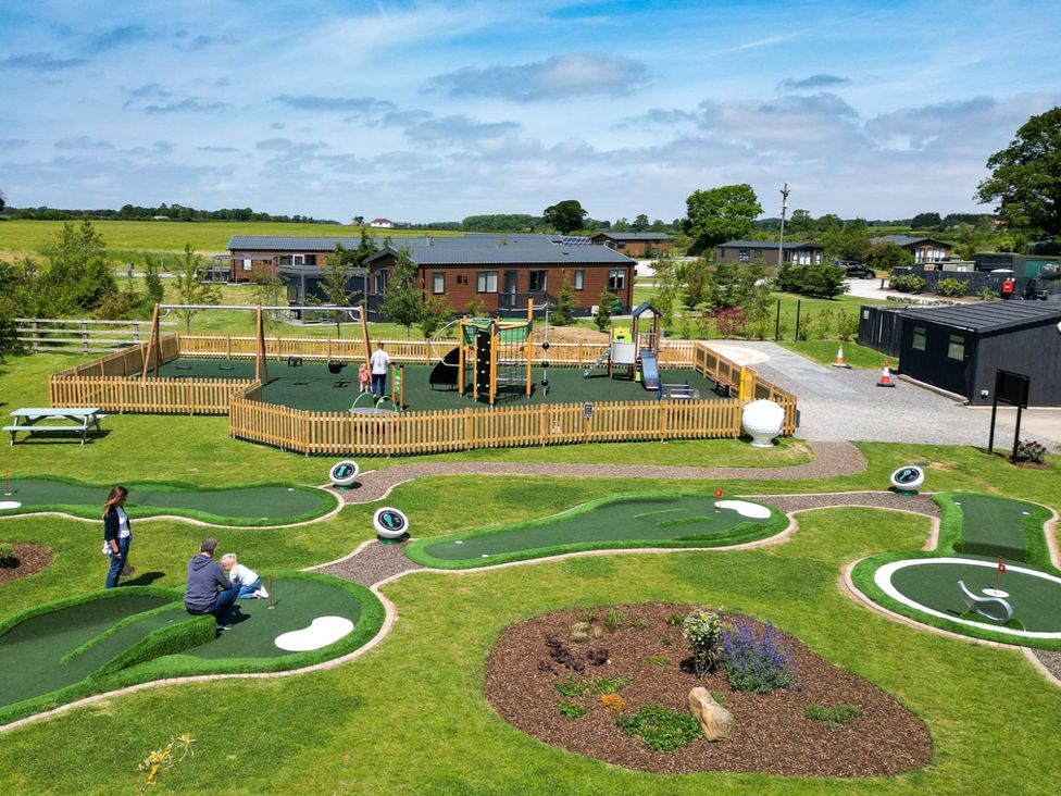 An outdoor playground with a mini golf course at Roseberry (Pet) Great Ayton
