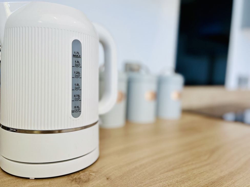 An electric kettle on a kitchen countertop at 2A Hamilton Road, Felixstowe