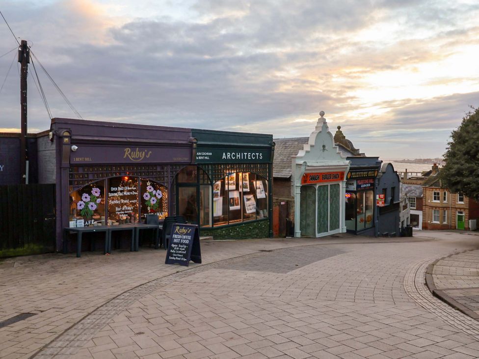 A street view with shops including Ruby's and Shanks in Felixstowe, Suffolk