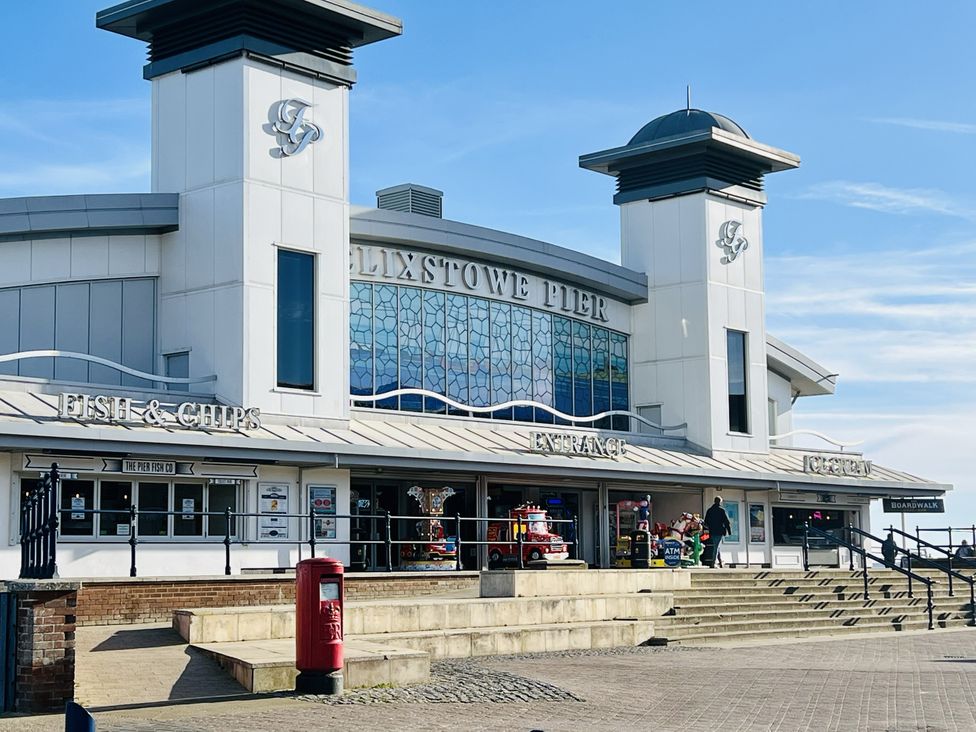 The entrance of Felixstowe Pier featuring fish and chips and ice cream at 11 Langer Road, Felixstowe