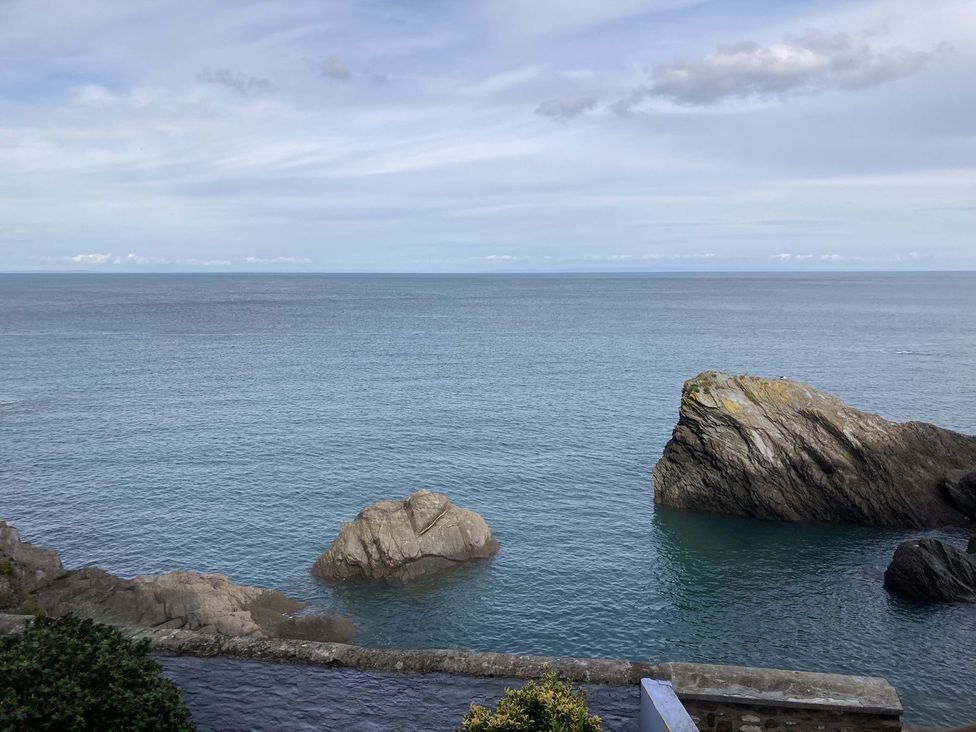 A view of the sea and rocks at Val's Seaview in Ilfracombe