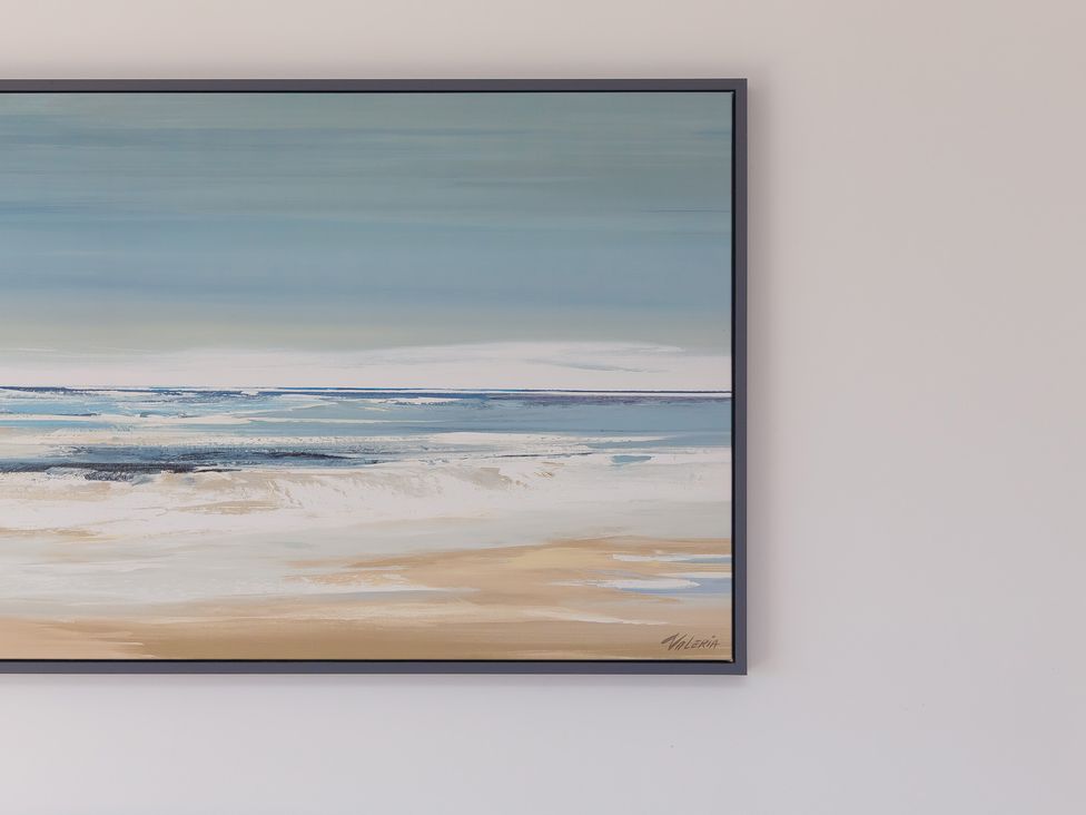 A painting of a beach scene at 2 Remera St Ives