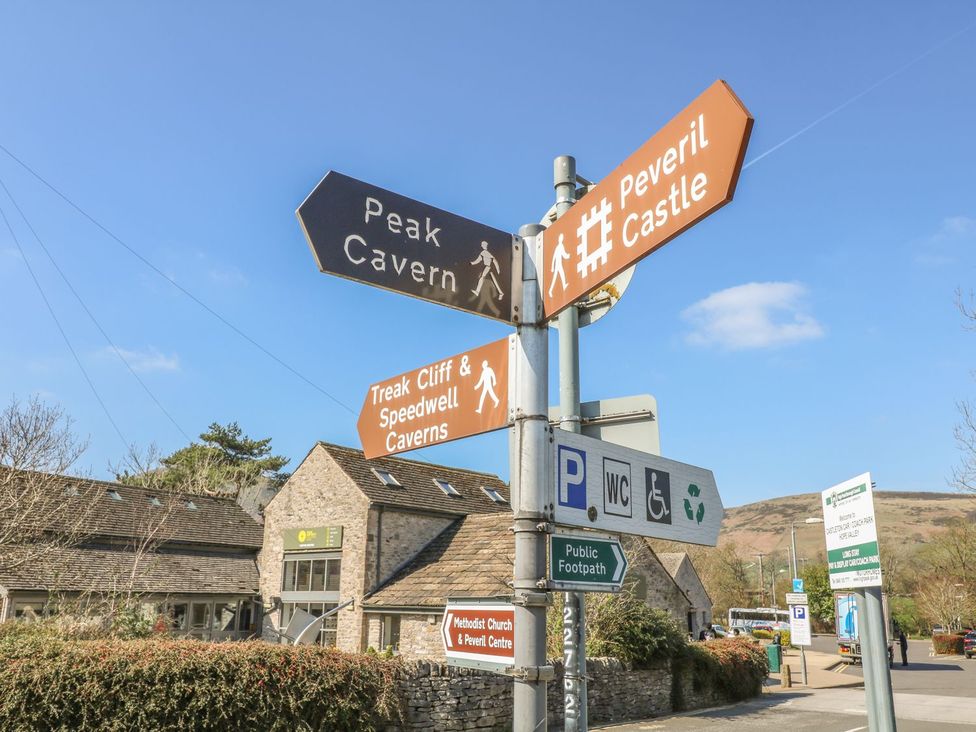 A signpost with directions at Little Bargate in Castleton, Peak District
