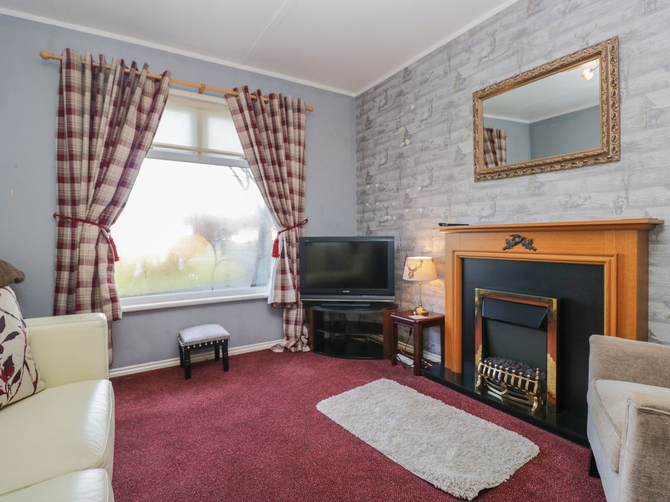 A living room with a television and a fireplace at Beechtree Lodge 46 Denny