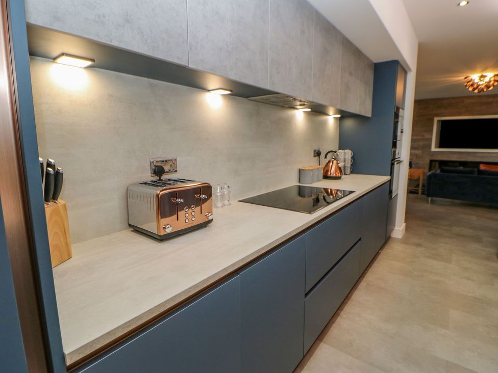A kitchen with a toaster and kettle at Stackyard in Durham