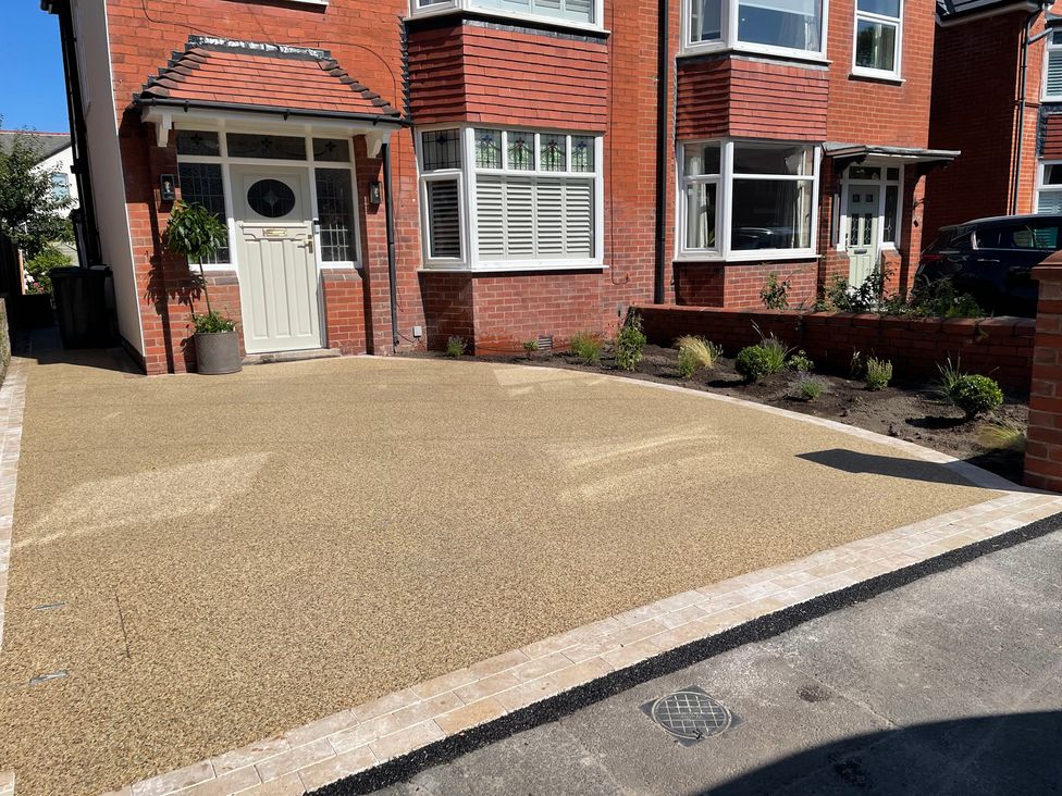 A driveway with a house entrance and garden at 11 Sandhurst Avenue Lytham St. Annes