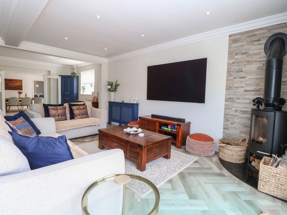 A living room with a sofa and a coffee table at Cootiya Corner in Great Lyth