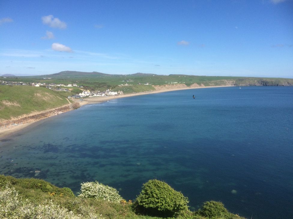 A beach view with cliffs and hills at Seren Fach near Aberdaron