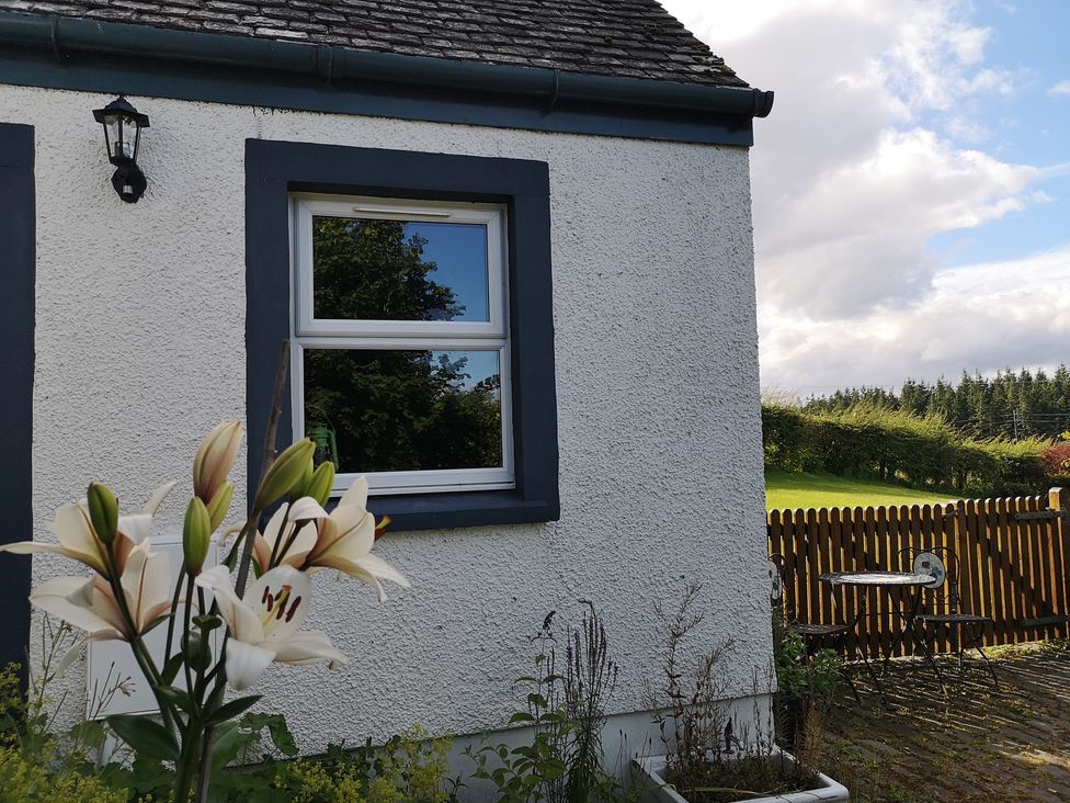 A view of a house exterior with a window and flowers at Claymires Stirling
