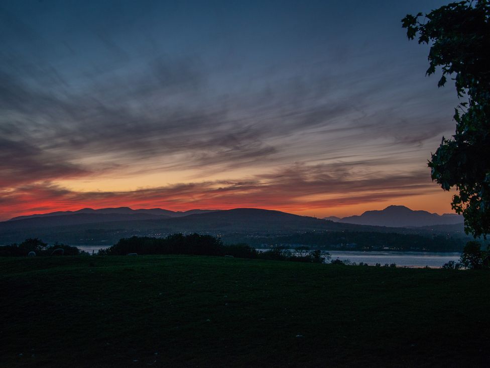 A view of hills and water at Nethermill Lodges in Port Glasgow