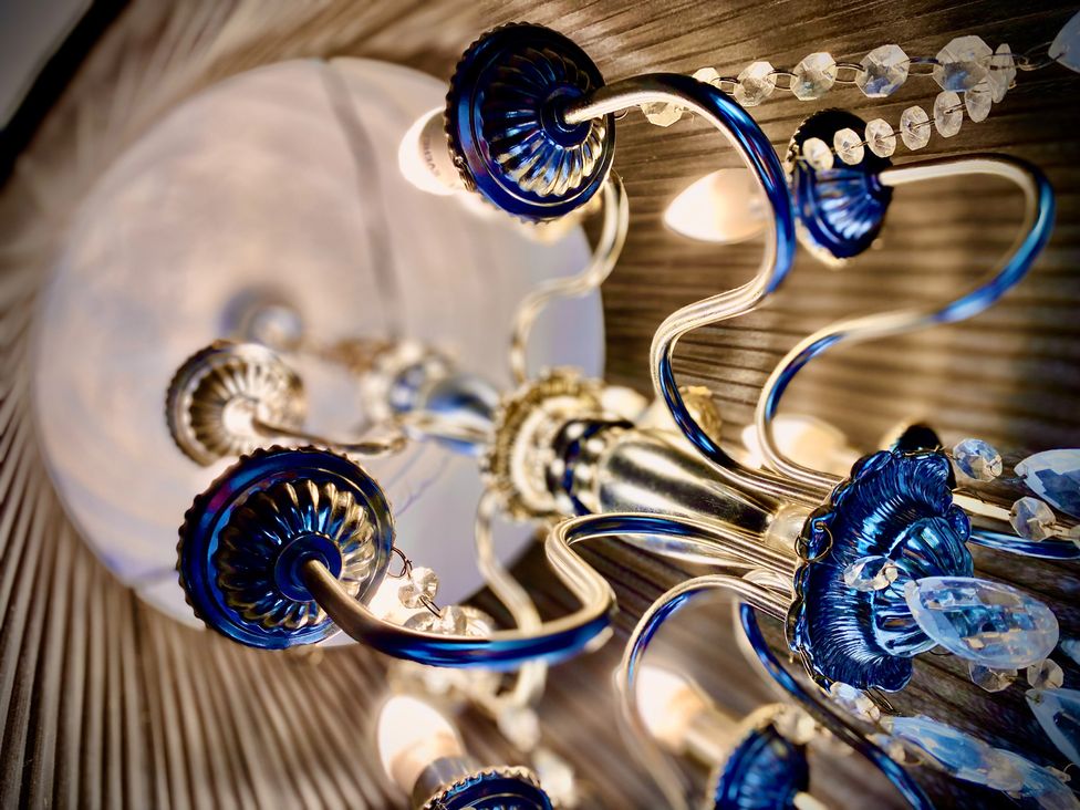 A chandelier with crystal accents at 1 Horncliffe Road Blackpool