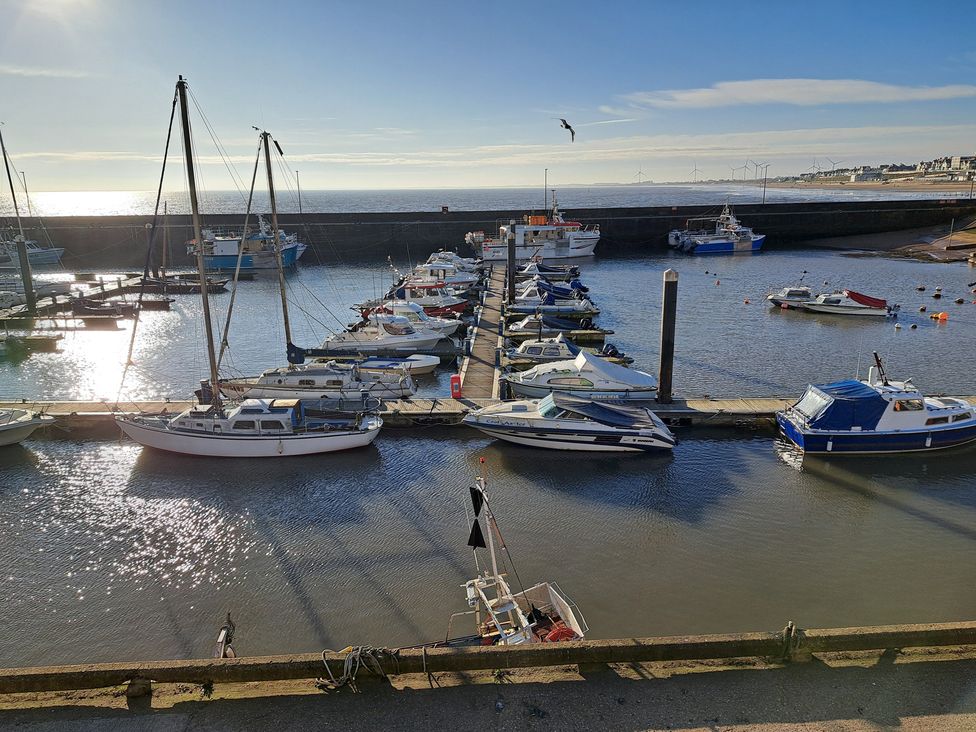 A harbor with boats at Sea View Retreat in Bridlington