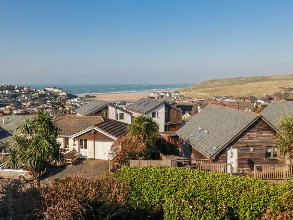 A view of houses and the beach at 3A Grannys Lane Perranporth