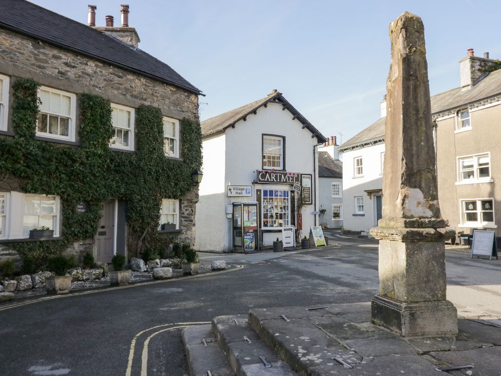A village square with houses and a shop at No.2 The Flags in Grange-over-Sands