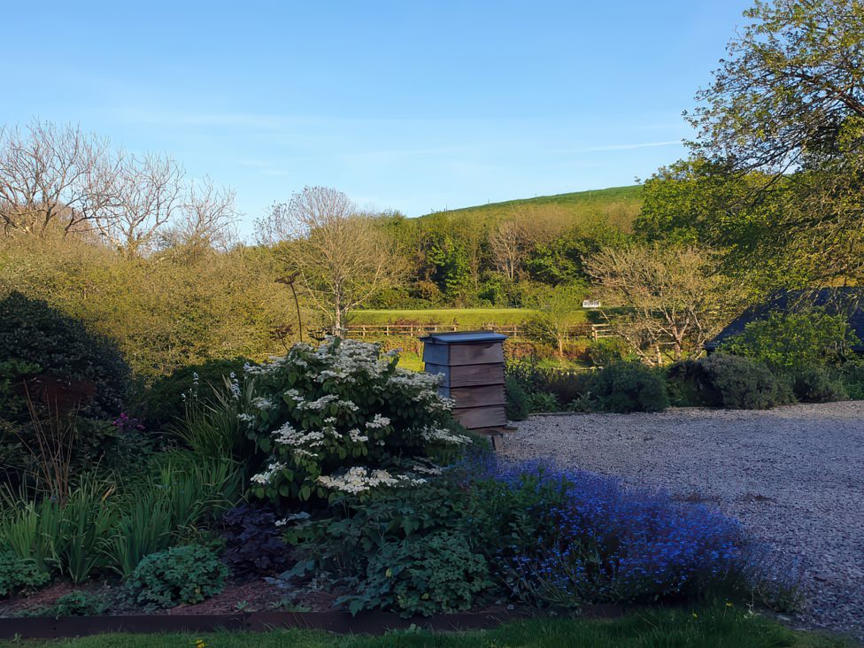 A garden with trees and flowers at Kerslake House in Crafthole
