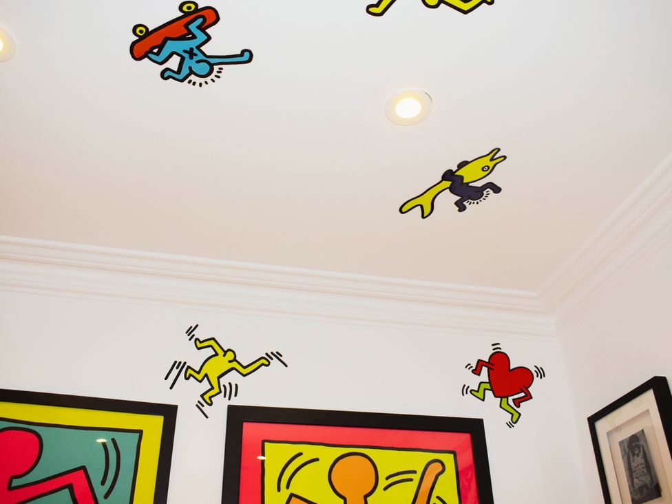 A ceiling with colorful illustrations at 21 Gensing Road St. Leonards-on-Sea