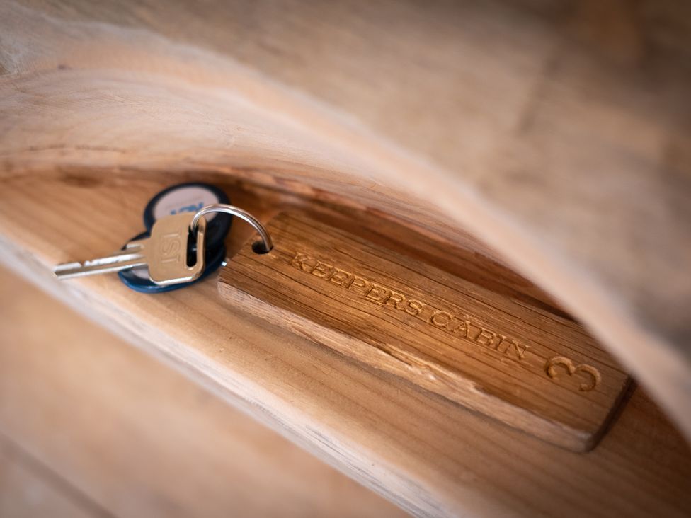 A key and wooden tag at Keepers Cabin in Addingham