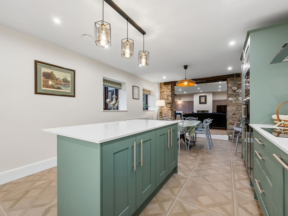 A kitchen with a countertop and cabinet at The Forge in Castleton, Peak District