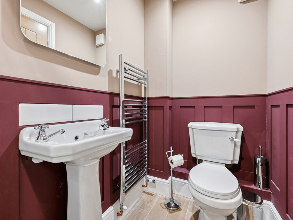 A bathroom with a sink and toilet at The Forge, Castleton, Peak District